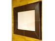Large Dark Chocolate Brown Leather Framed Mirror. Large....